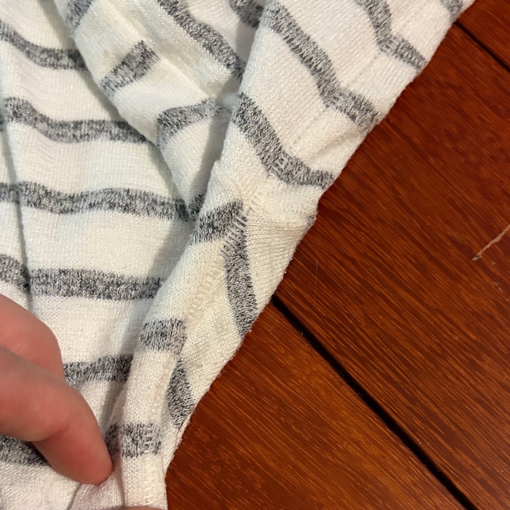 rag & bone White Tee with Light Gray Stripes - Picture 4 of 6